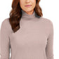 Charter Club Women's Heathered Ribbed Turtleneck Top Pink Size Medium