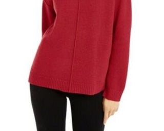 Alfani Women's Dropped-Shoulder Turtleneck Medium Red Size Medium