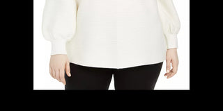 Alfani Women's Plus Size Ottoman-Stitch Sweater White Size 1X