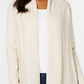 Karen Scott Women's Open-Front Cardigan Dark Beige Size Small