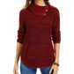 Style & Co Women's Envelope Neck Kangaroo Pocket Knit Sweater Red Size X-Small