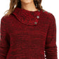 Style & Co Women's Envelope Neck Kangaroo Pocket Knit Sweater Red Size X-Small