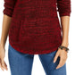 Style & Co Women's Envelope Neck Kangaroo Pocket Knit Sweater Red Size X-Small