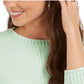 Style & Company Women's Textured Heather Long Sleeve Crew Neck Blouse Sweater Green Size XX-Large
