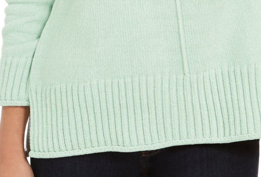 Style & Company Women's Textured Heather Long Sleeve Crew Neck Blouse Sweater Green Size XX-Large