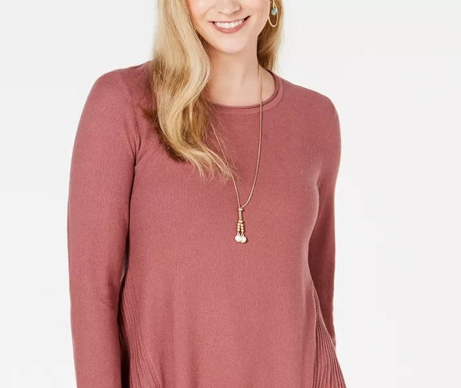 Style & Co Women's High-Low Tunic Sweater Dark Orange Size Extra Large