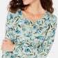 Karen Scott Women's Audra Oasis Scoop Neck Top Green Size X-Large