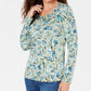 Karen Scott Women's Audra Oasis Scoop Neck Top Green Size X-Large