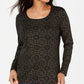 Karen Scott Women's Shimmer Medallion Top Black Size Large