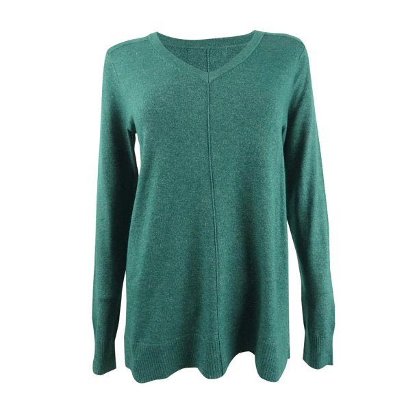 Karen Scott Women's V-Neck Pullover Sweater Dark Green Size Small