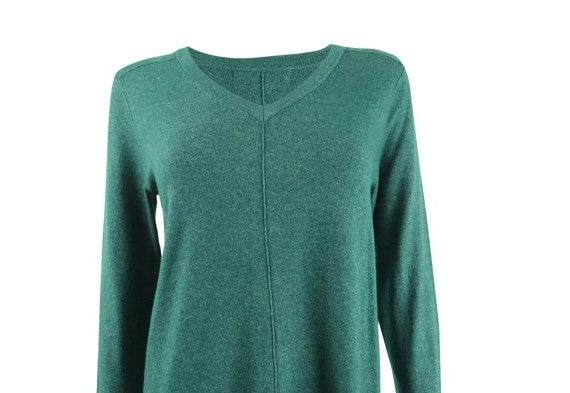 Karen Scott Women's V-Neck Pullover Sweater Dark Green Size Small