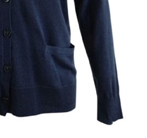 Charter Club Women's Merino Wool V-Neck Cardigan Blue Size Medium