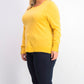 Charter Club Women's Merino Wool Button-Cuff Crewneck Sweater Gold Size XX Large