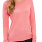 Charter Club Women's Merino Wool Button Cuff Crewneck Sweater Pink Size X-Large