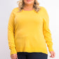 Charter Club Women's Merino Wool Button-Cuff Crewneck Sweater Gold Size Large