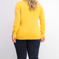 Charter Club Women's Merino Wool Button-Cuff Crewneck Sweater Gold Size Large