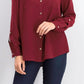 Charter Club Women's Two-Pocket Shirt Wine Size Large