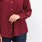 Charter Club Women's Two-Pocket Shirt Wine Size XX-Large