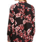 Charter Club Women's Printed Banded-Collar Blouson Top Red Size Medium