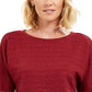 Charter Club Women's Textured Tie Cuff Top Wine Size Small