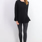 Style & Co Women's Ruffle Hem Knit Sweater Black Size Extra Small