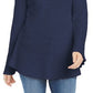 Style & Co Women's Ruffle Hem Knit Sweater Navy Size X-Small