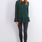 Style & Co Women's Ruffle Hem Knit Sweater Dark Green Size X-Small