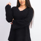 Style & Co Women's Boxy Knit Pullover Sweater Black Size Medium