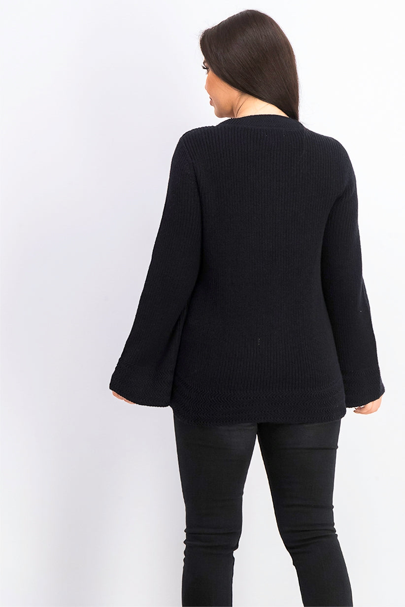 Style & Co Women's Boxy Knit Pullover Sweater Black Size Medium