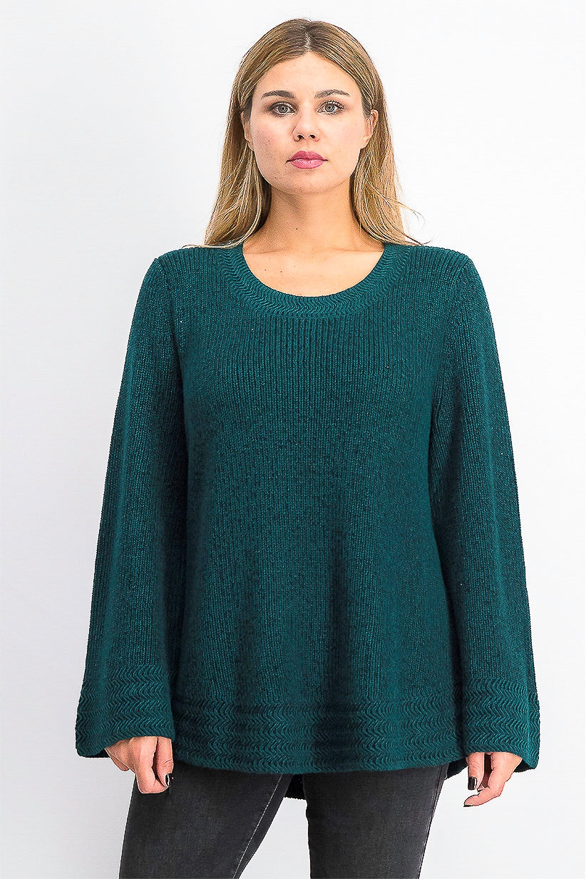 Style & Co Women's Boxy Knit Pullover Sweater Green Size Medium
