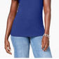 Karen Scott Women's Petite Cotton Studded Tank Dark Blue Size Petite