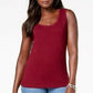 Karen Scott Women's Cotton Studded Tank Red Size Petite Medium