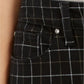 Charter Club Women's Mckenna Plaid Bristol Skinny Ankle Jeans Black Size 16