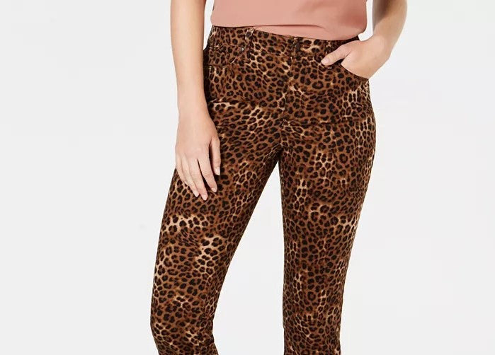 Charter Club Women's Petite Printed Lexington Straight-Leg Jeans Brown Size 2 P