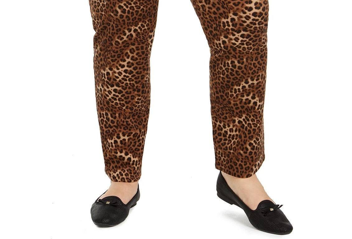 Charter Club Women's Plus Lexington Animal-Print Jeans Brown Size 18W