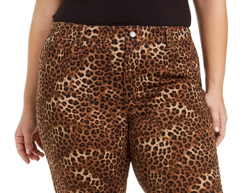 Charter Club Women's Plus Lexington Animal-Print Jeans Brown Size 20W