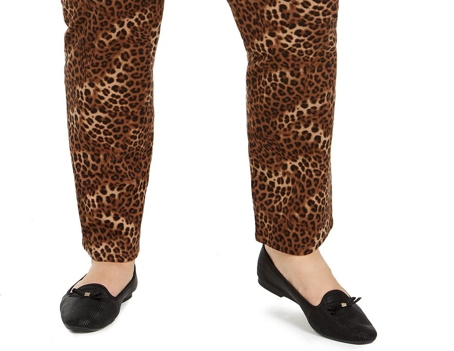 Charter Club Women's Plus Lexington Animal-Print Jeans Brown Size 20W