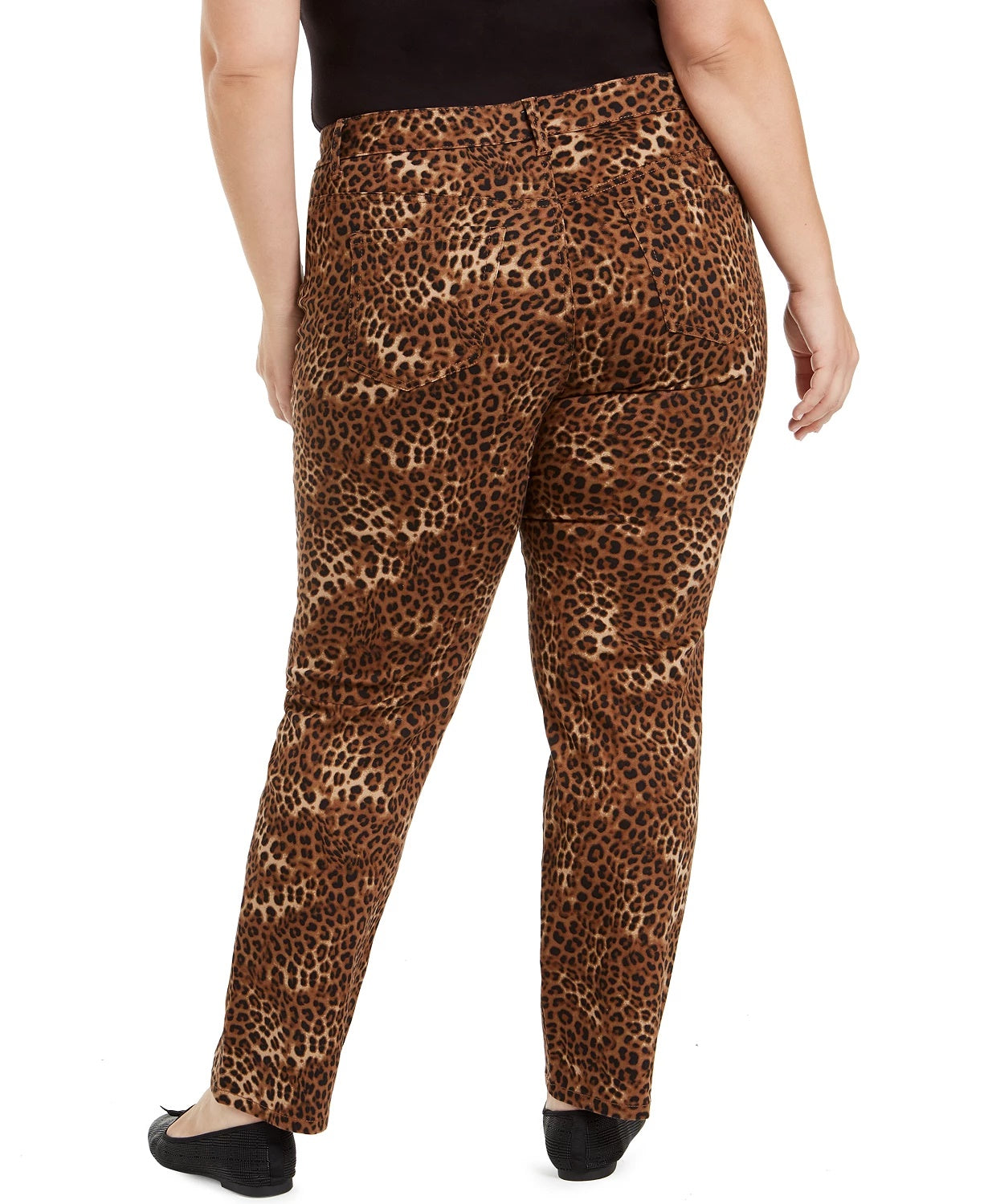 Charter Club Women's Plus Lexington Animal-Print Jeans Brown Size 16W
