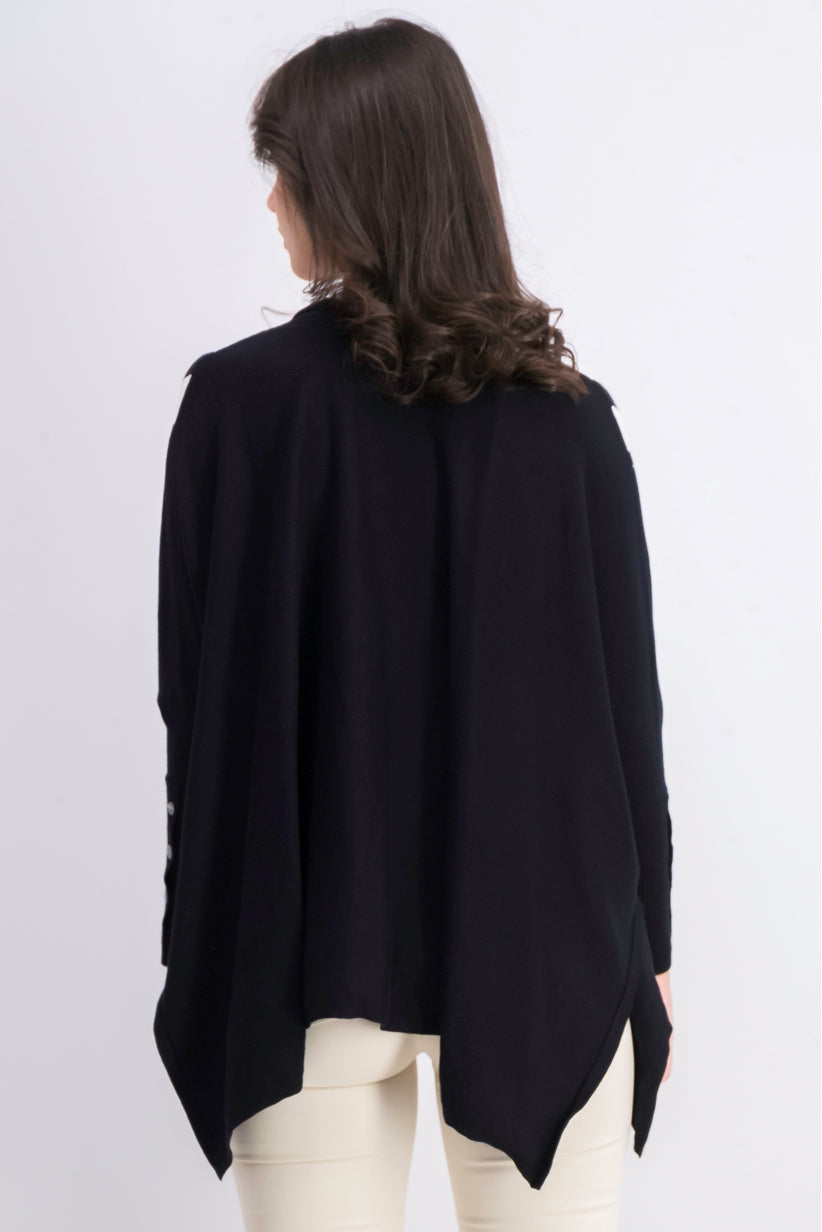 Alfani Women's Petite Striped Open-Front Cardigan Black Size Petite