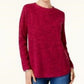 Karen Scott Women's Sport Space-Dye Microfleece Top Medium Red Size XX Large