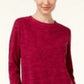 Karen Scott Women's Sport Space-Dye Microfleece Top Medium Red Size XX Large