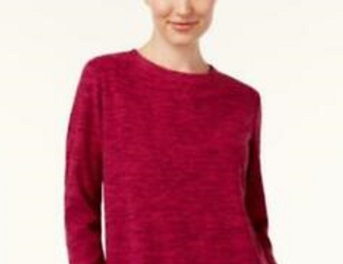 Karen Scott Women's Sport Space-Dye Microfleece Top Medium Red Size XX Large