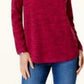 Karen Scott Women's Sport Space-Dye Microfleece Top Medium Red Size XX Large