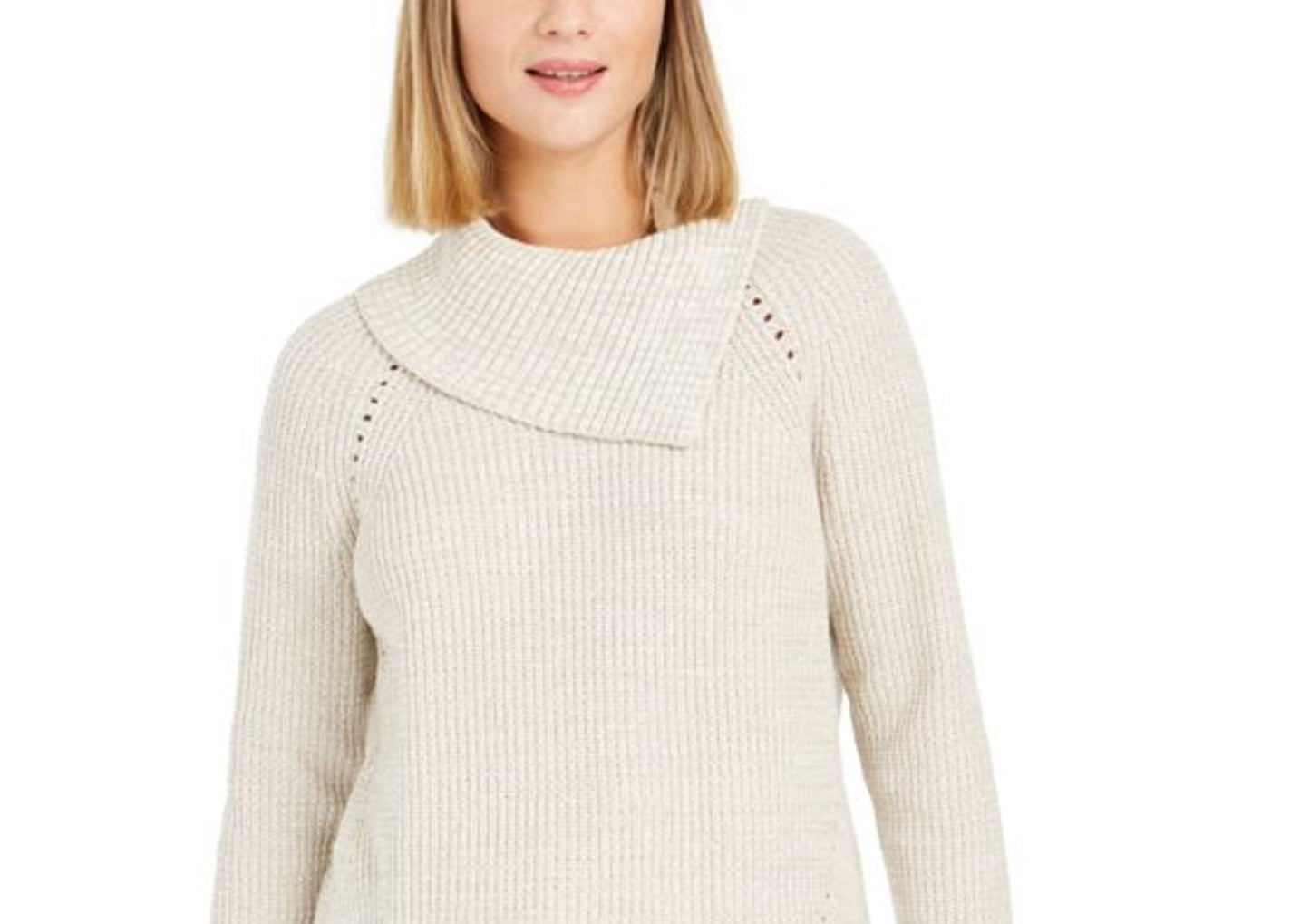 Style & Co Women's Pointelle-Knit Sweater Beige Size Extra Large