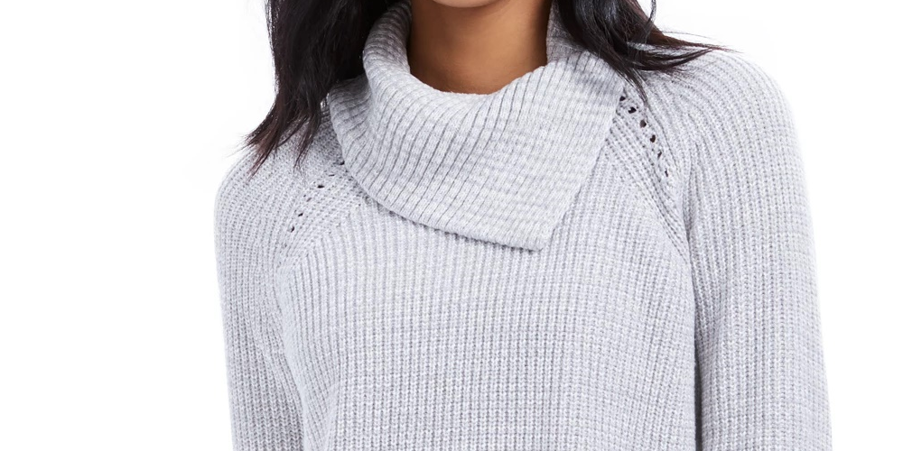 Style & Co Women's Pointelle-Knit Sweater Gray Size Large