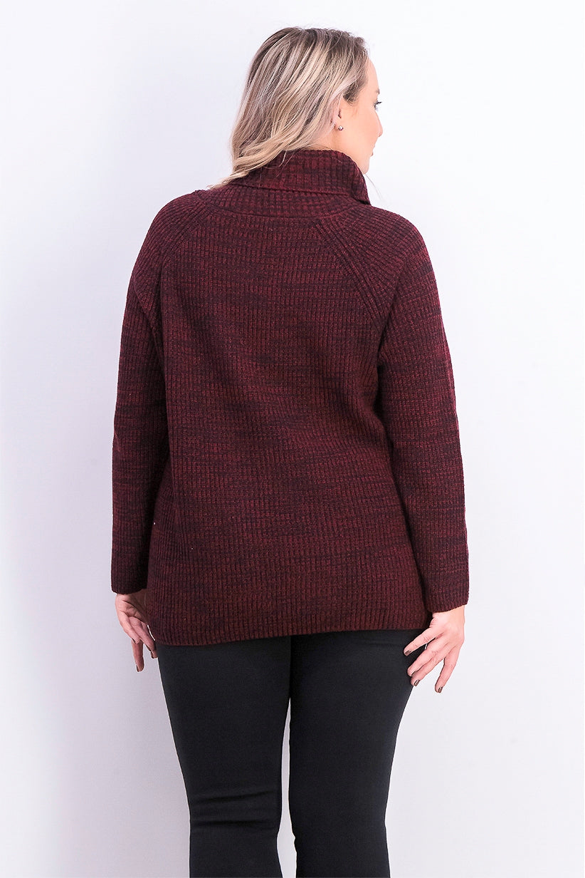 Style & Co Women's Pointelle-Knit Sweater Dark Red Size Small