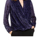 Alfani Women's Velvet Burnout Blouse Purple Size Petite Medium