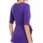 Alfani Women's Faux-Wrap Tie-Front Peplum Blouse Purple Size Small