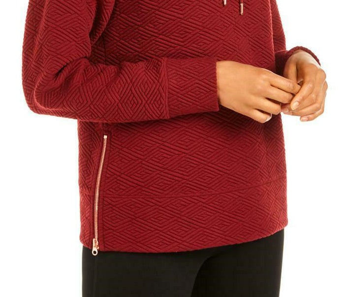 Ideology Women's Zip-Hem Hoodie Medium Red Size X-Small