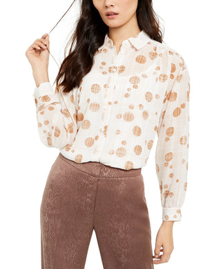 Alfani Women's Printed Blouse White Size XX-Large